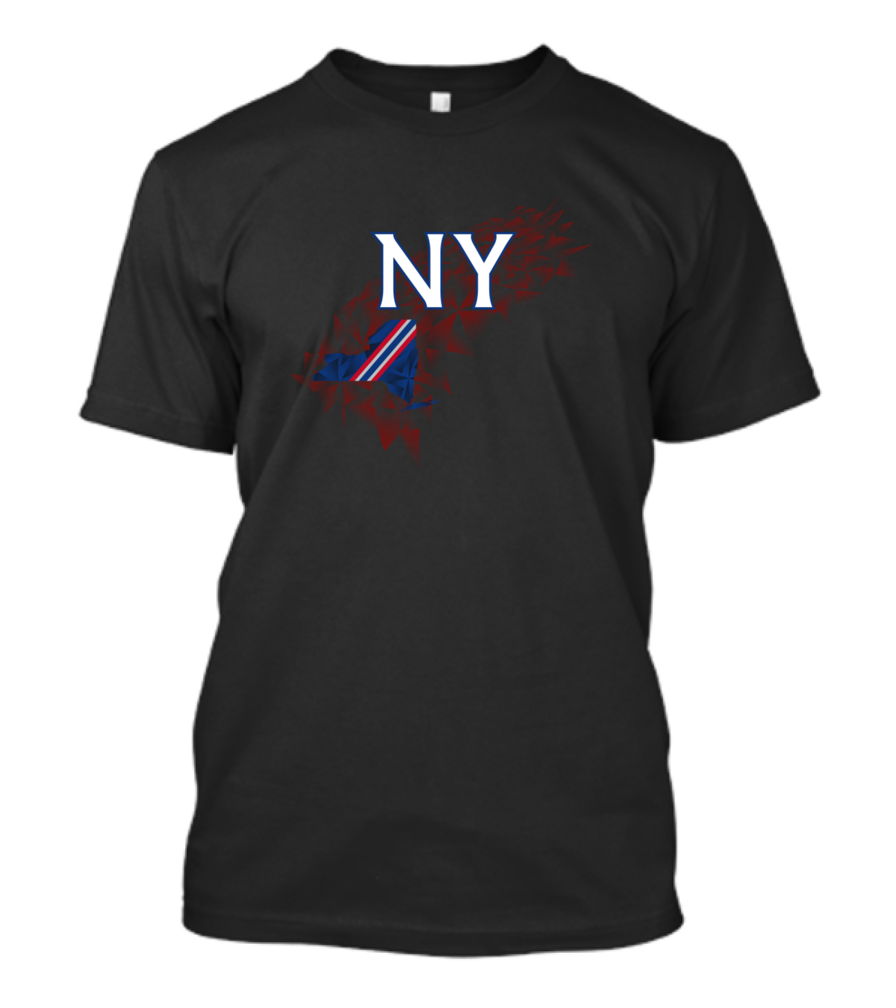 NY Red White Blue Geometric Abstract T-Shirt