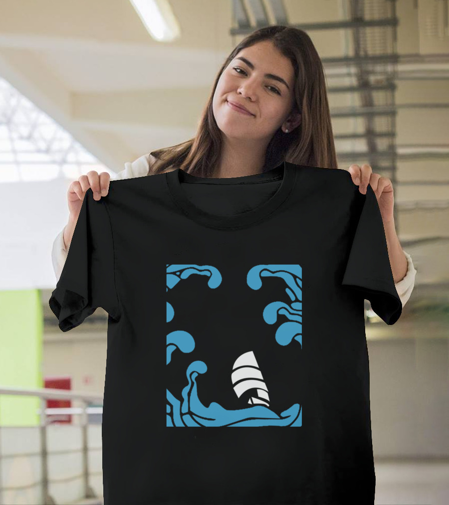 Boat Captain Funny Captains Log Waves and Sailboat T-Shirt