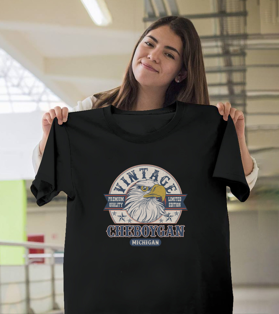 Vintage Cheboygan Michigan Eagle T-Shirt