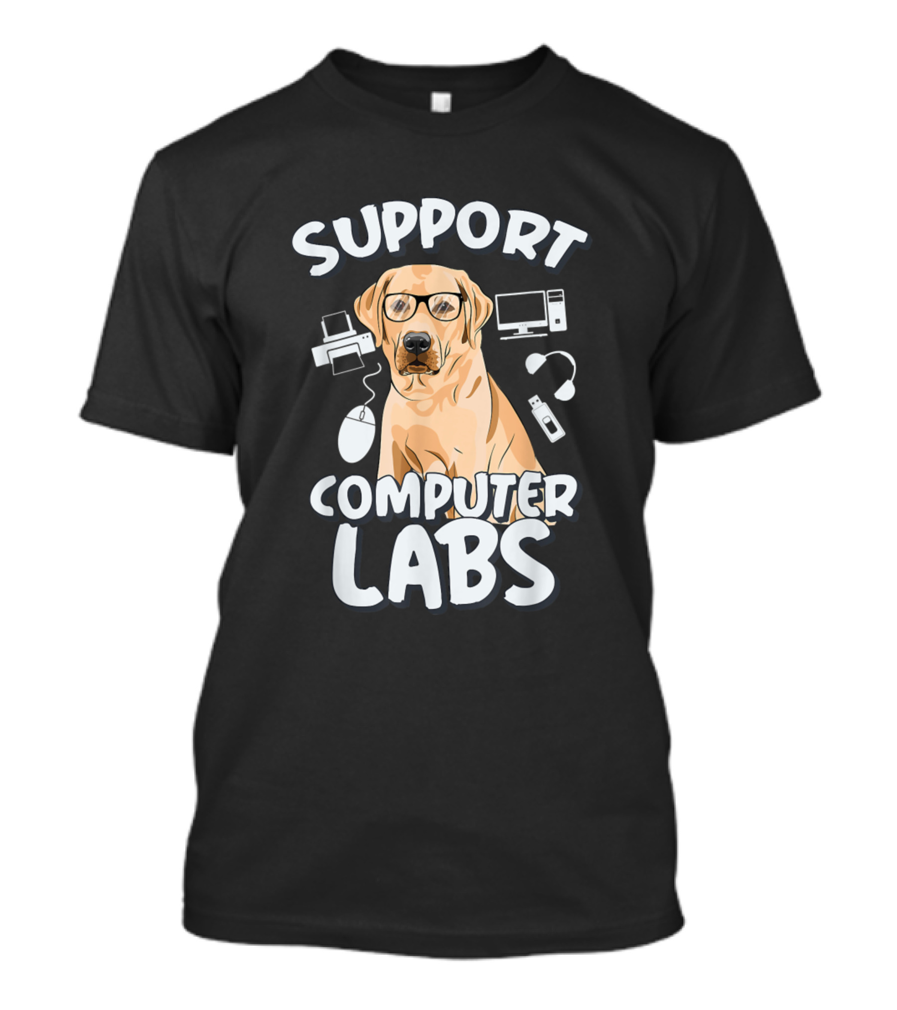 Support Computer Labs Funny Computer Science Teacher Dog T-Shirt