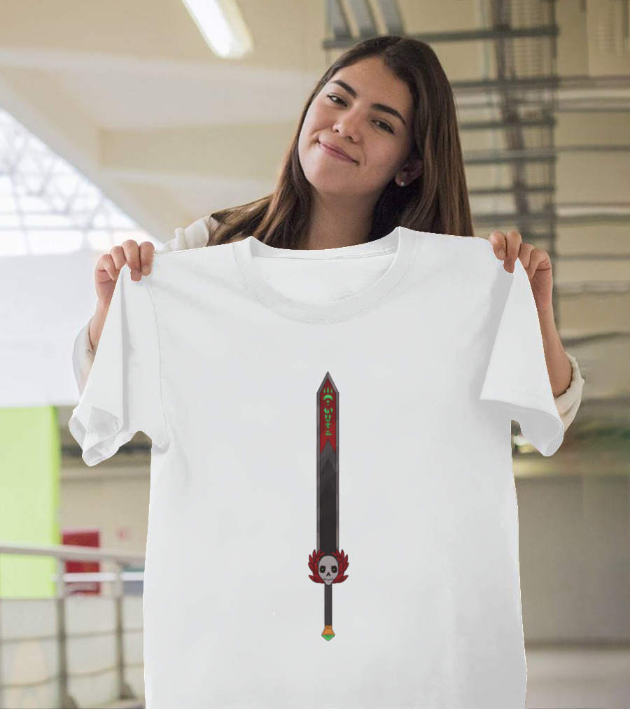 Hades Zagreus Sword Skull Emblem with Red and Green Runes T-Shirt