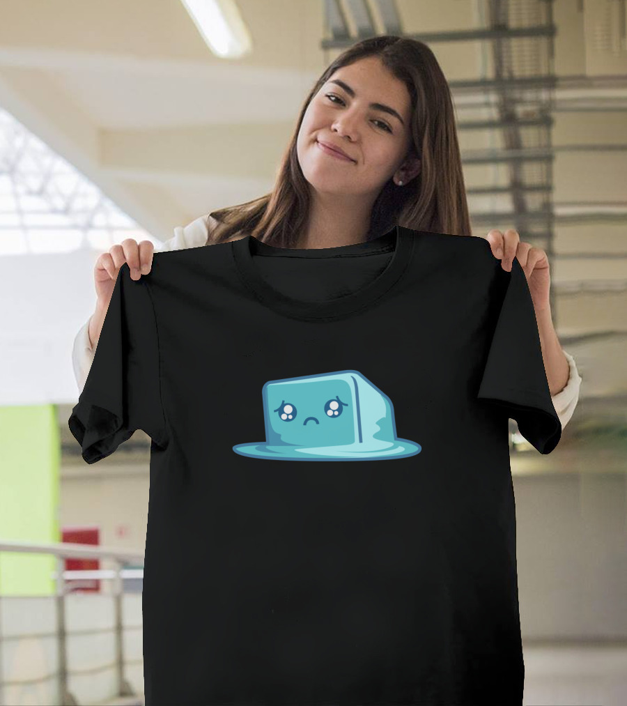 Melting Ice Sad Face Cube T-Shirt