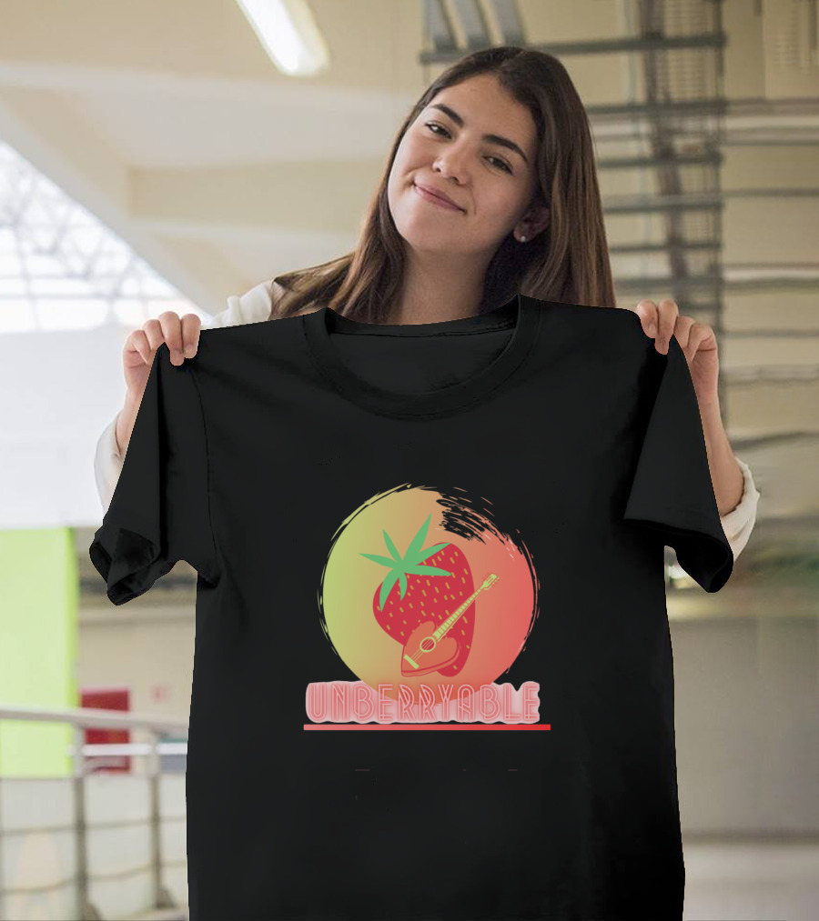 UNBERRYABLE Strawberry Rock Guitar Circle T-Shirt