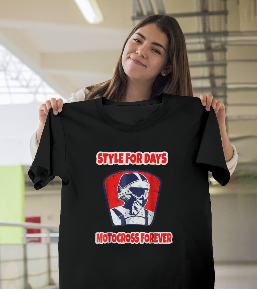 Style For Days Motocross Forever Helmet Rider Retro T-Shirt