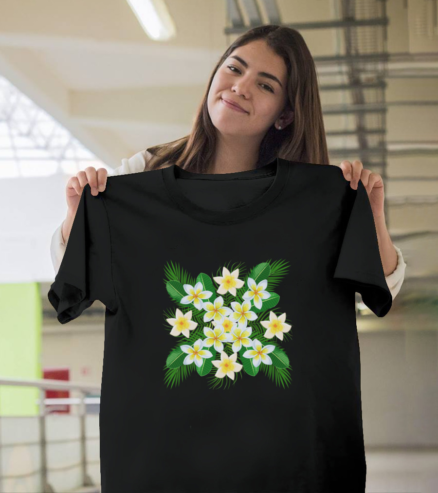 White Flowers Bouquet with Green Leaves T-Shirt
