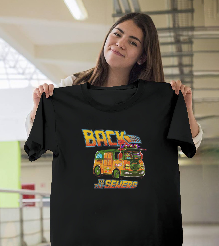 Back to the Sewers Van with Pizza-Motif Vehicle T-Shirt
