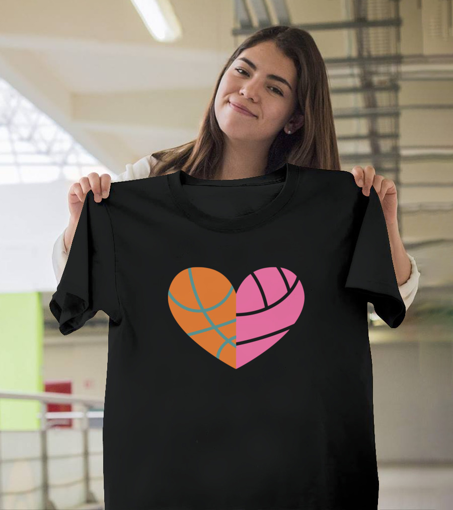 Basketball Volleyball Heart T-Shirt