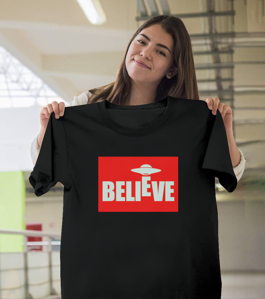 Believe UFO Logo Style High Quality T-Shirt