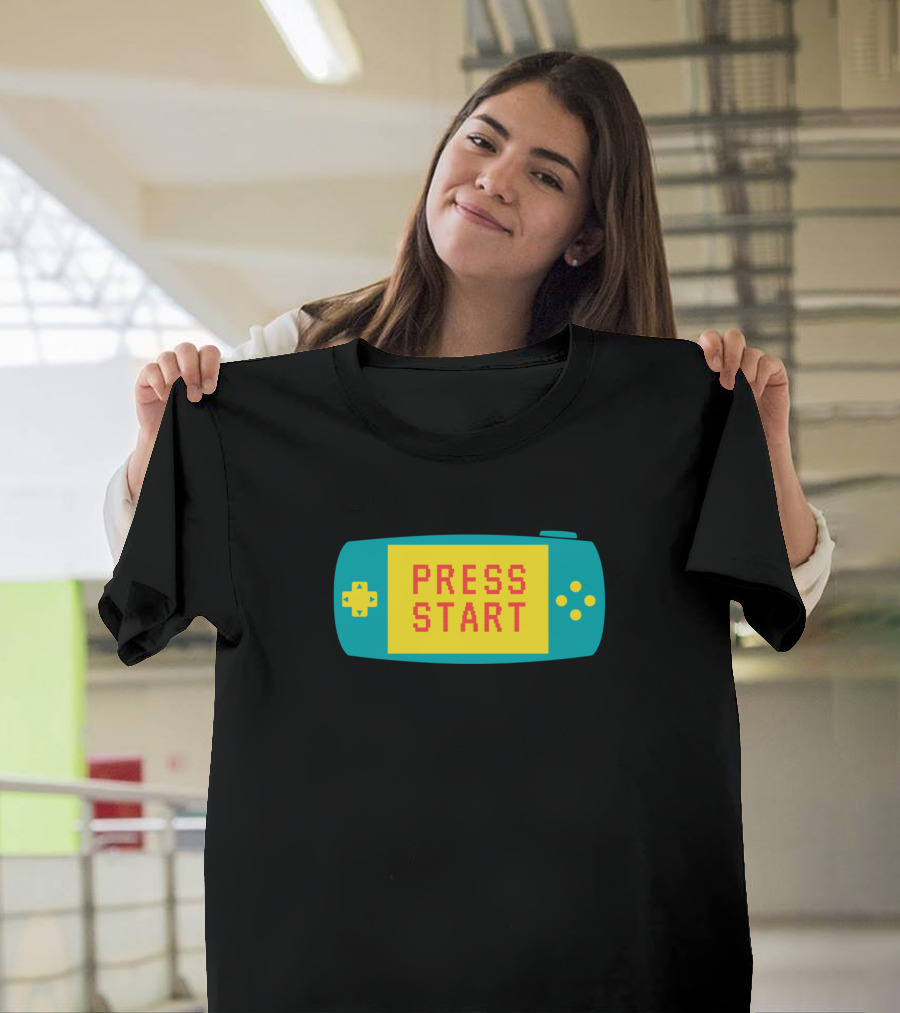 Press Start Retro Handheld Game Lover T-Shirt