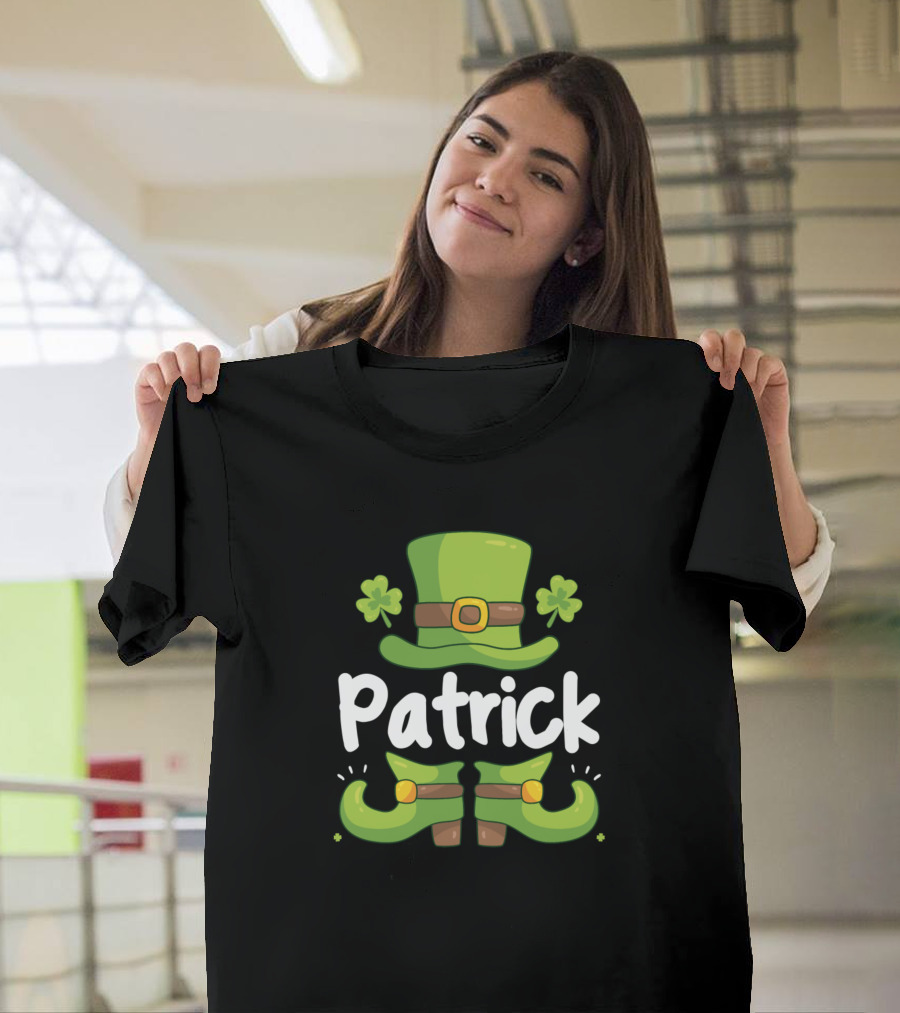 St Patricks Day Patrick Mens Shamrock Hat and Boots T-Shirt