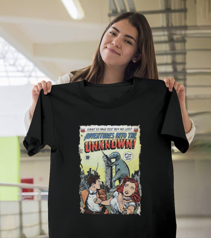 Adventures Into the Unknown Vintage Comic Book Cover Dinosaur Esb T-Shirt
