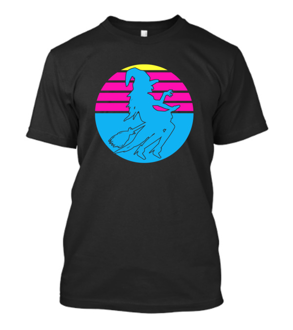 Halloween Witch Retro Sunset Witchcraft Costume T-Shirt