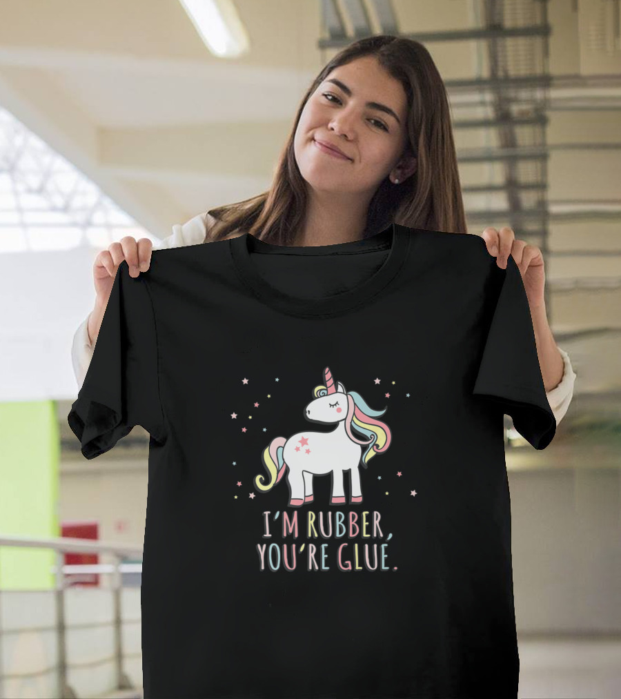 I'm Rubber You're Glue Pastel Stars Unicorn T-Shirt