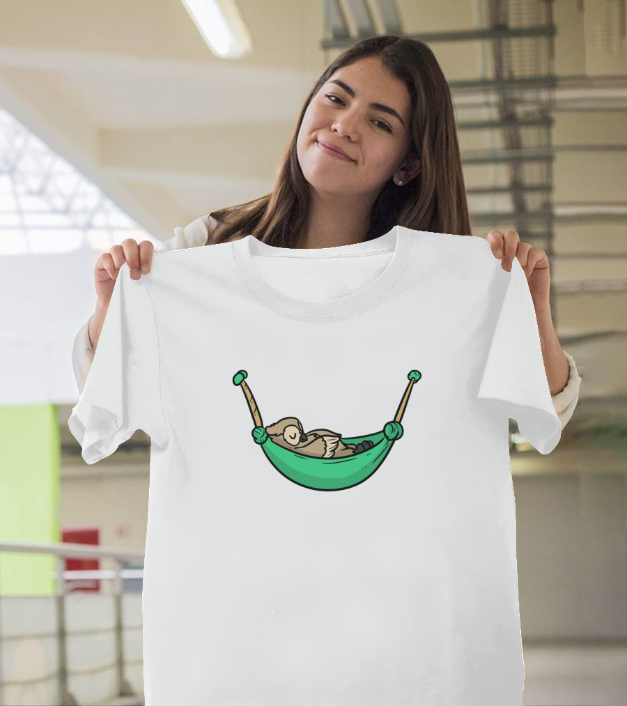 Owl Relaxing in Hammock on Cute Vacation T-Shirt