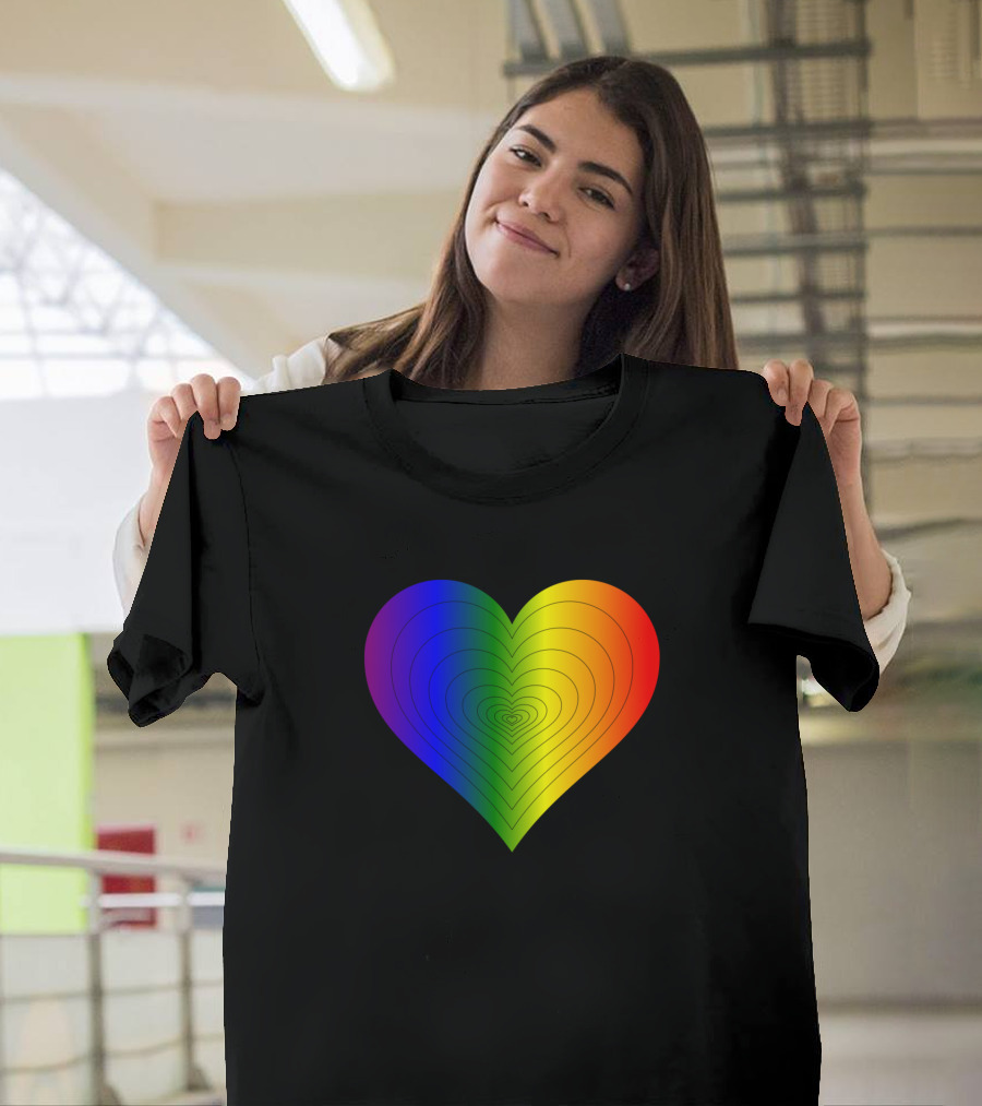 Regenbogen Herz Buntes Liebessymbol T-Shirt