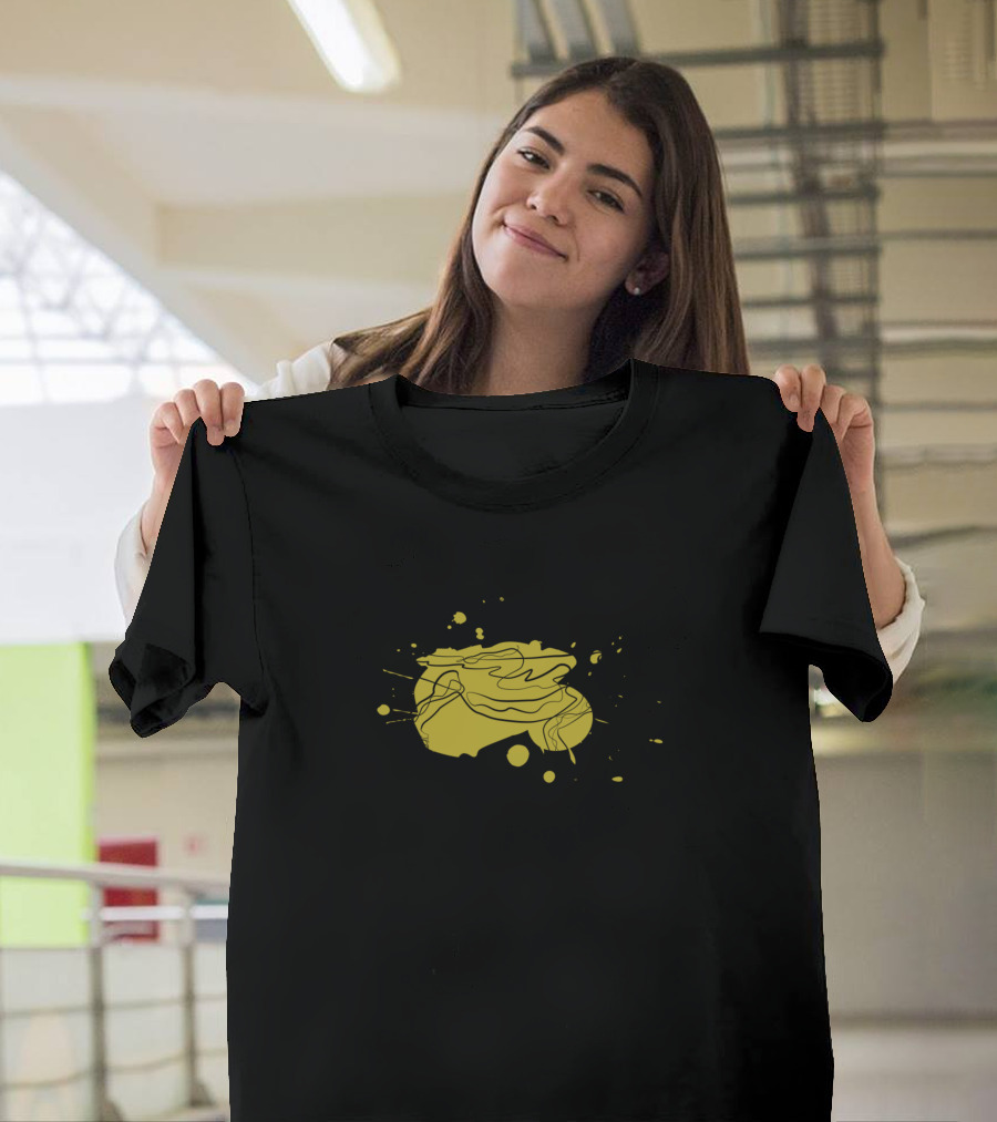 Starfish One Line Drawing Abstract Reptile Ink Splash T-Shirt