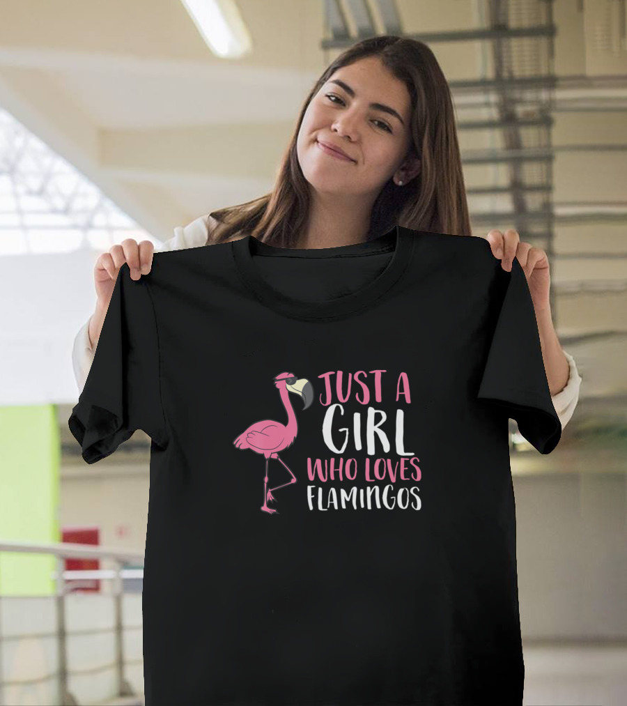 Just a Girl Who Loves Flamingos Cute Flamingo Girl T-Shirt