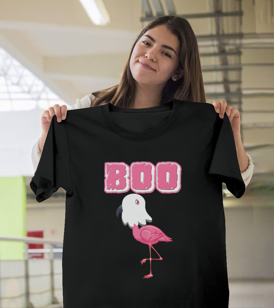 Boo Flamingo Ghost Costume T-Shirt