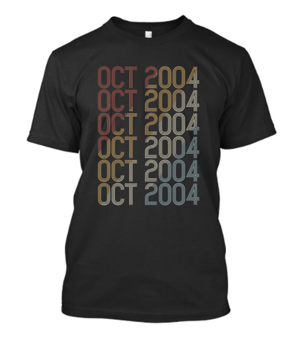 Retro October 2004 Pattern Vintage Birthd Oct 2004 Repeated T-Shirt