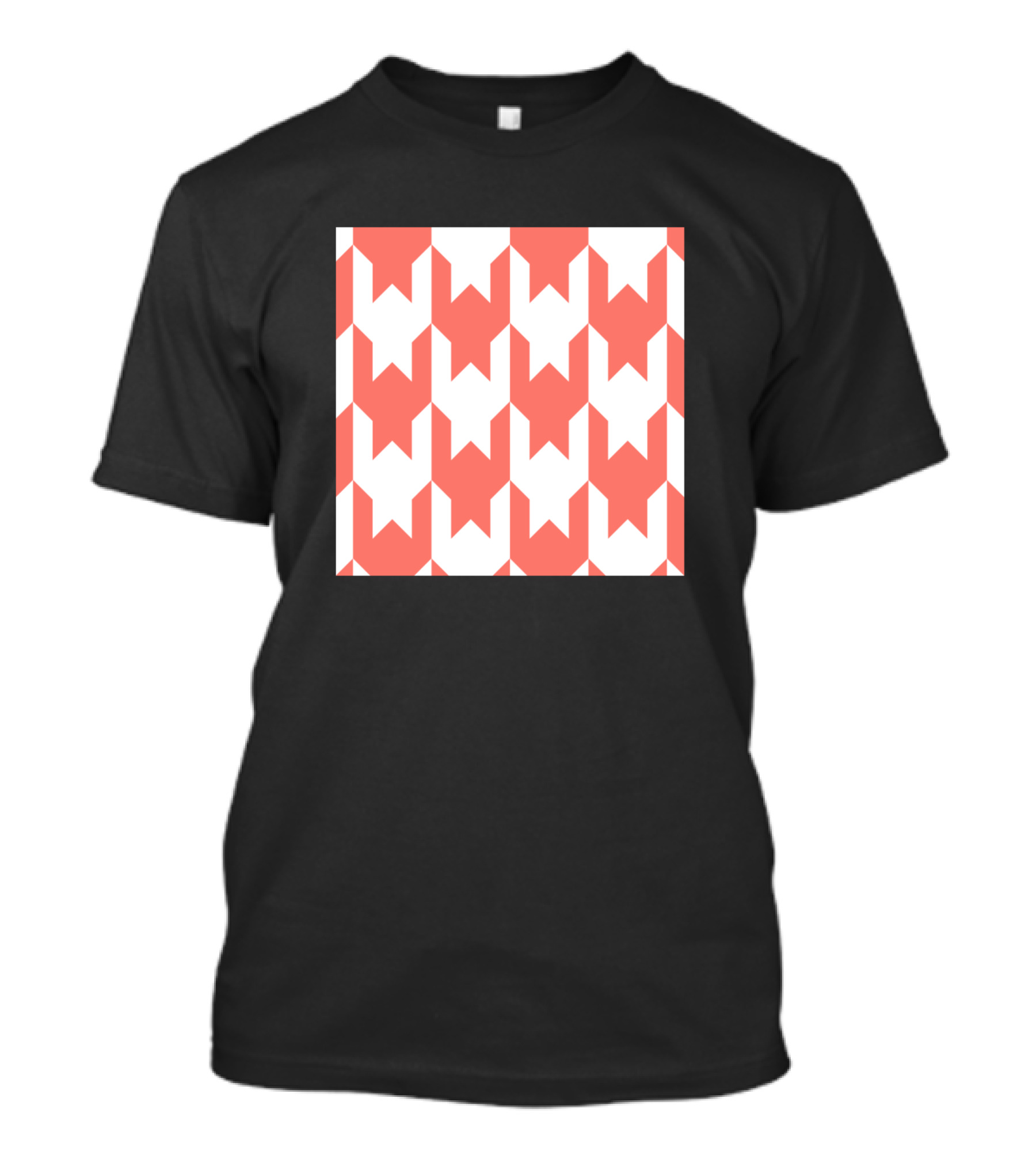 White Coral Geometric Houndstooth T-Shirt