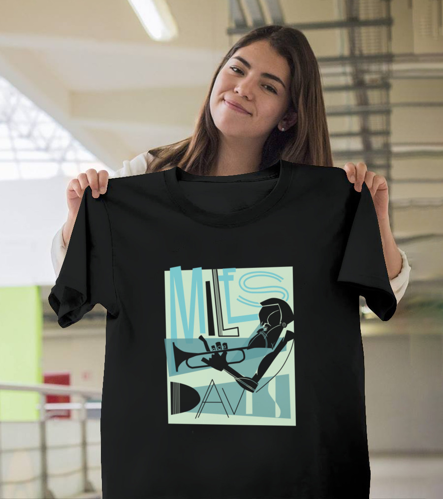Miles Davis Trumpet Jazz Art Deco T-Shirt