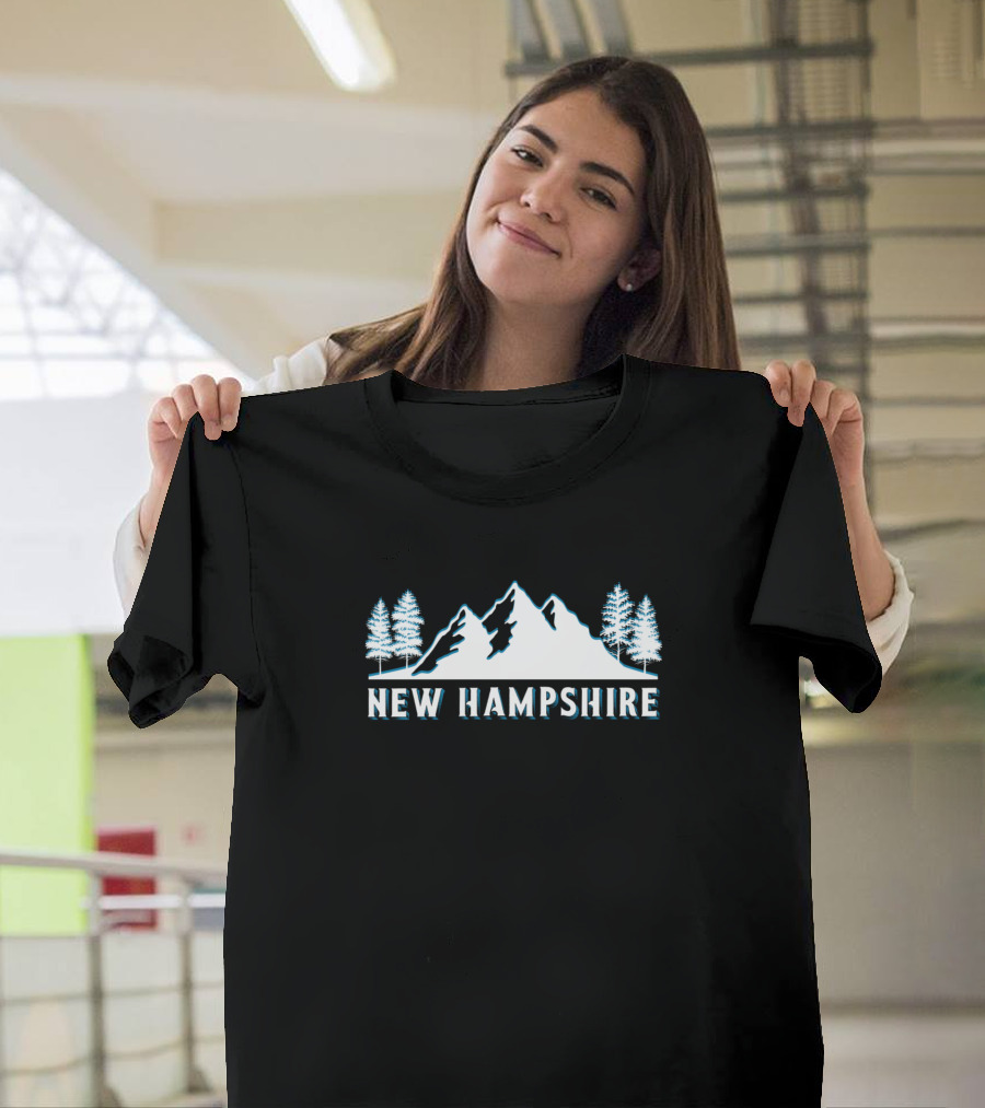 New Hampshire Mountain Trees Retro Vintage USA T-Shirt