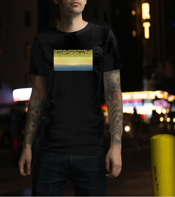 Sunflower Horizon Two Worlds Collide Ocean T-Shirt