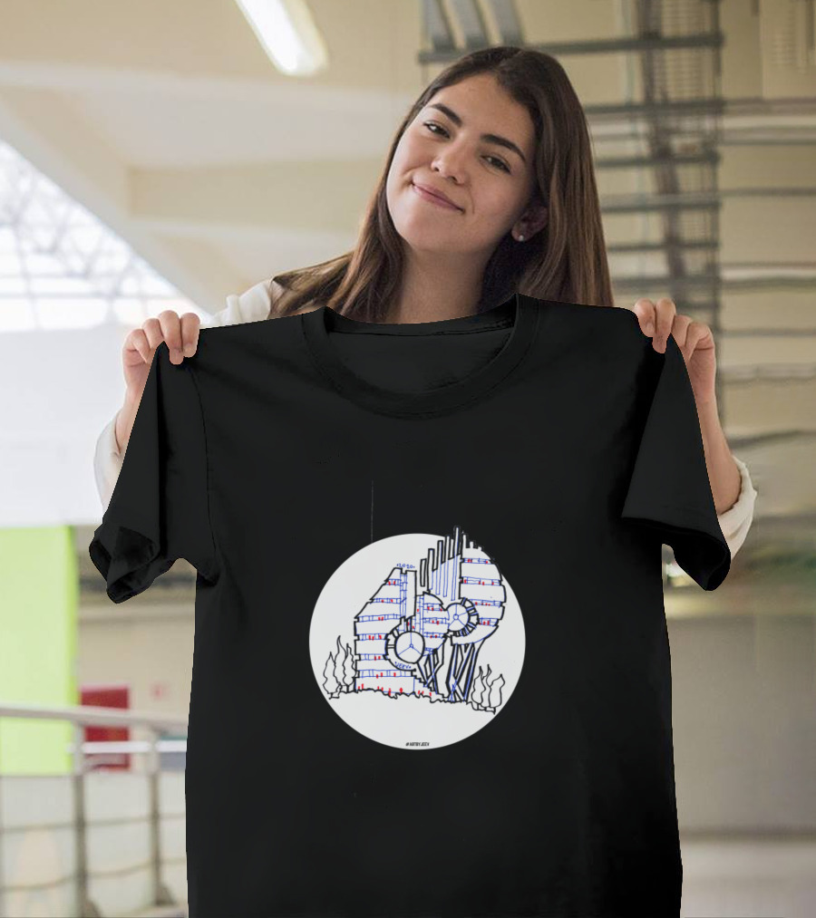 Alien Architect Blueprint Sketch from Kepler-452b T-Shirt
