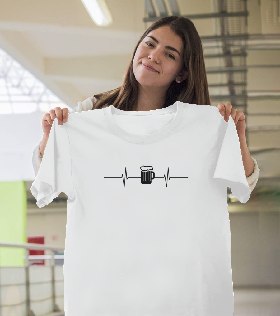 Beer Mug Pulse Line T-Shirt
