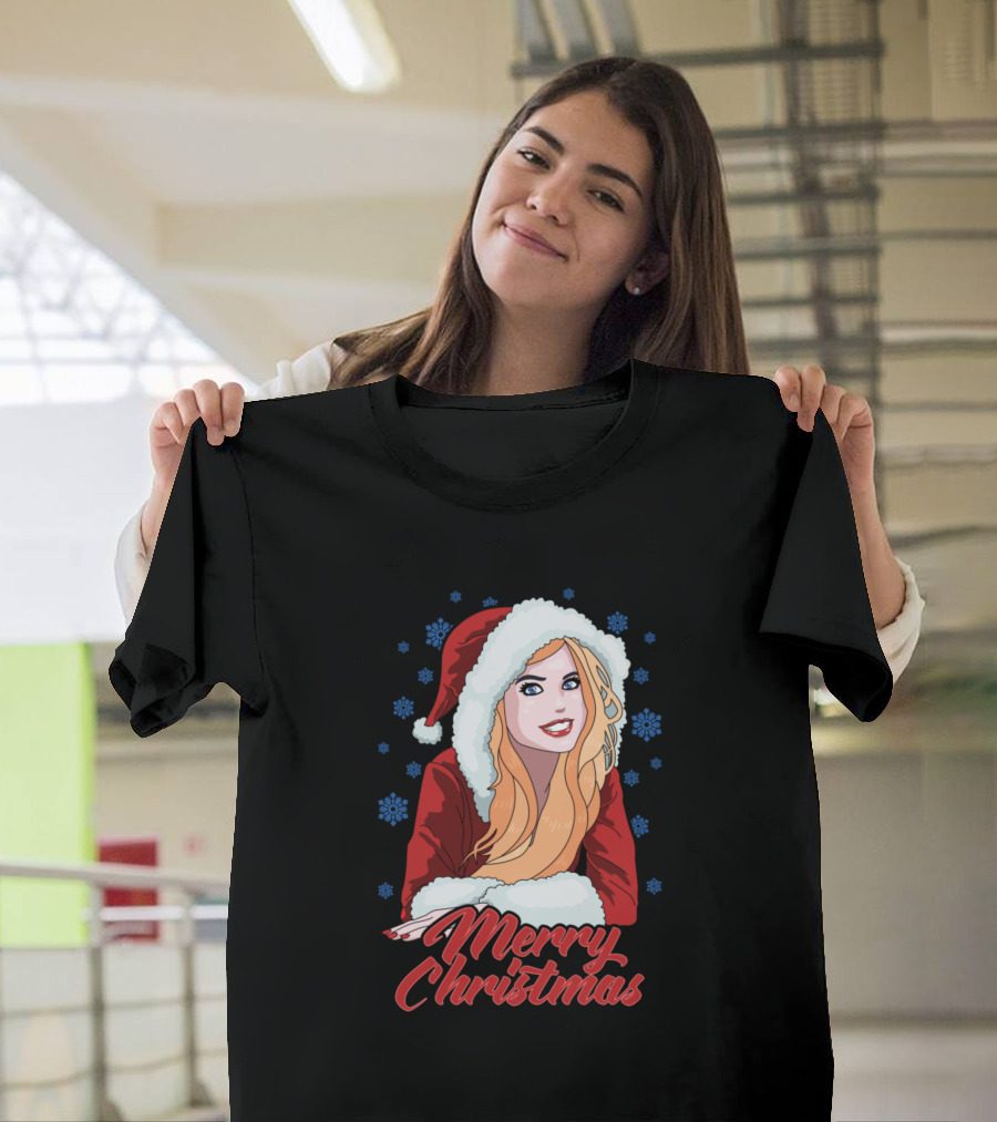 Merry Christmas Funny Lady Santa Claus T-Shirt