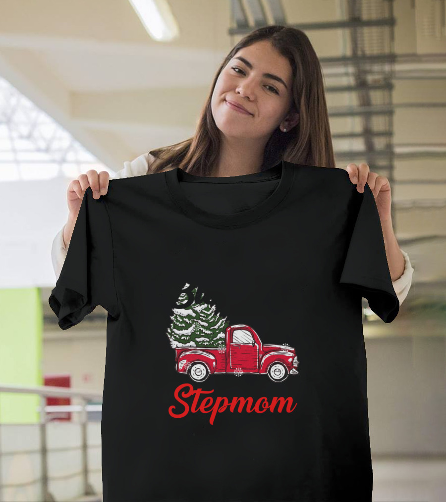 My Greatest Blessings Call Me Stepmom Noel Tree On Red Truck T-Shirt