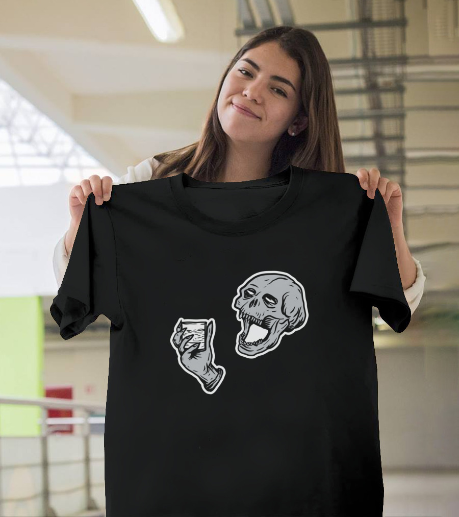 Skull And Beer Toasting Laughter T-Shirt