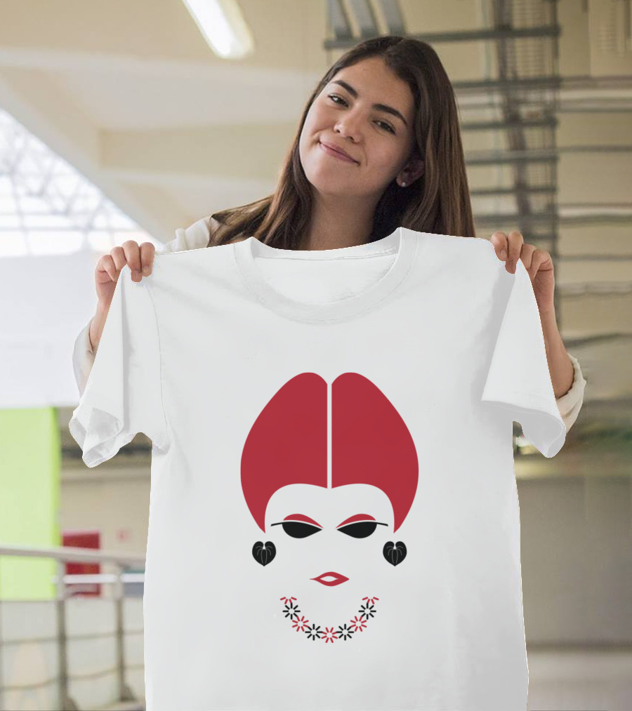 Accessories For Girls And Ladies Tree Leaves Style Red Fashionable Face T-Shirt