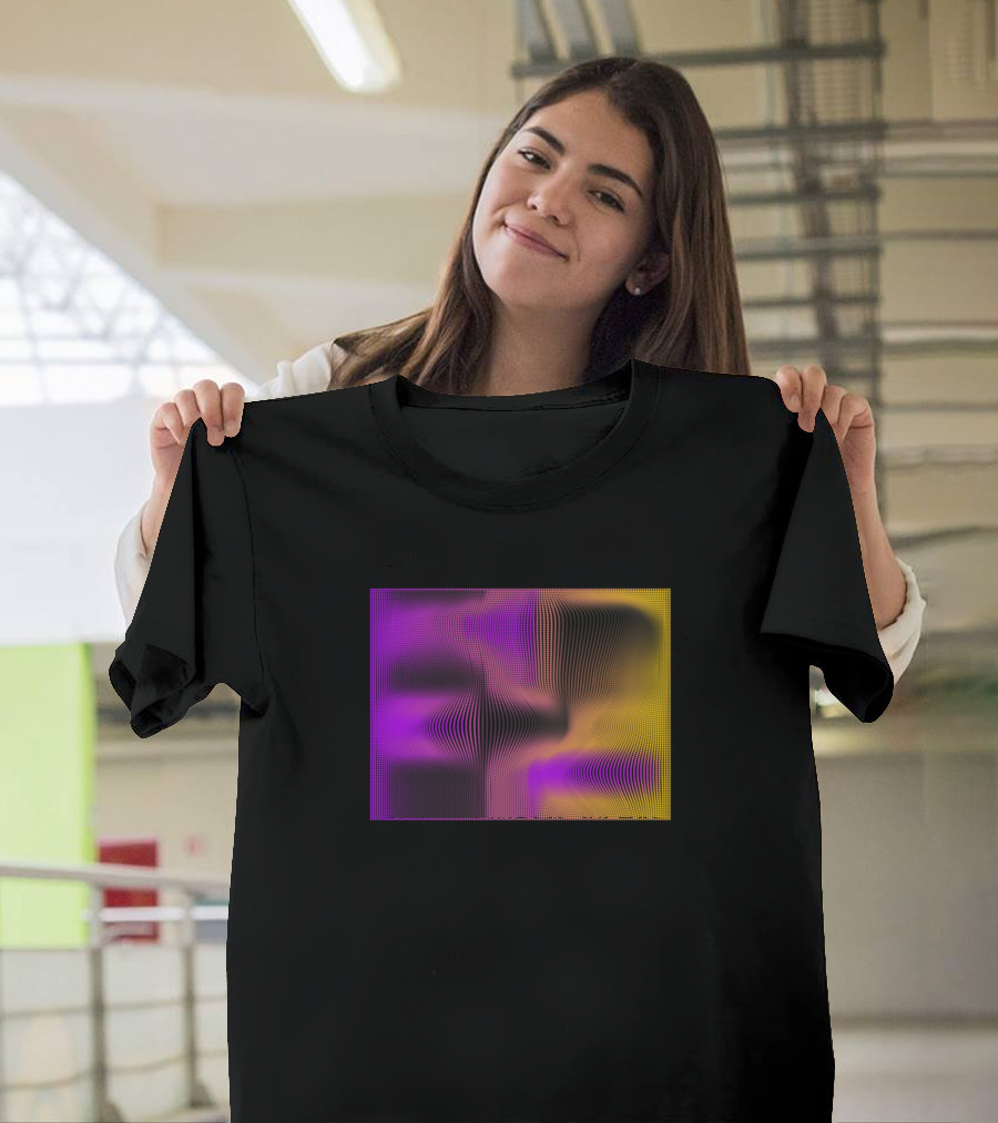 Deformation Vibrant Purple and Yellow Optical Illusion T-Shirt