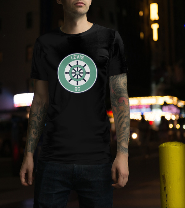 Lévis QC Vintage Nautical Wheel Emblem T-Shirt