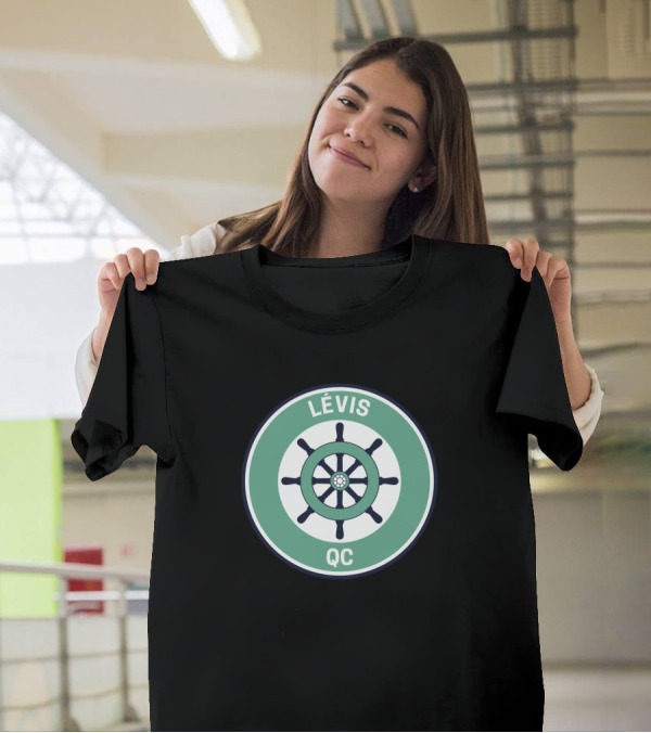 Lévis QC Vintage Nautical Wheel Emblem T-Shirt