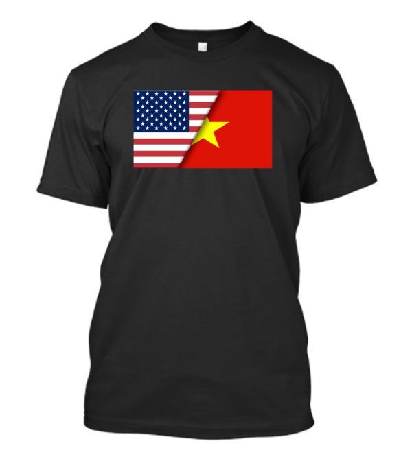 USA Flag Vietnam Vietnamese Flag Immigrant Ancestry T-Shirt