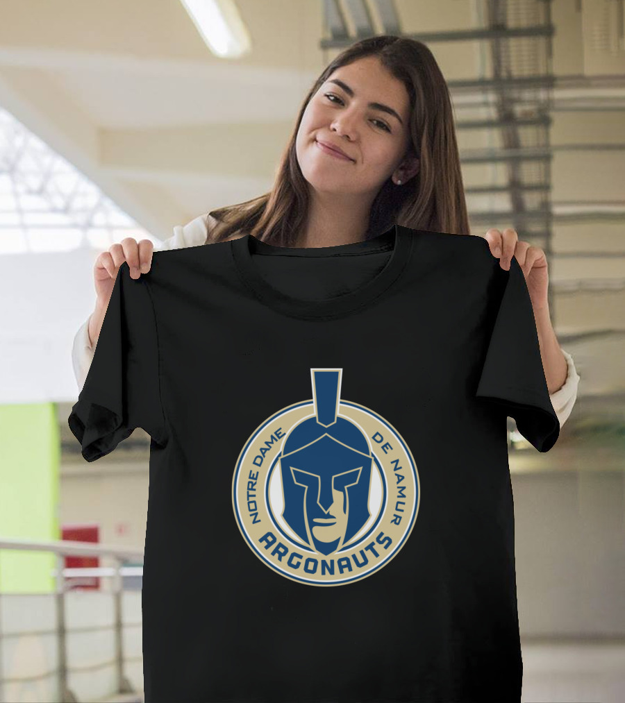 Notre Dame De Namur Argonauts Emblem with Warrior Helmet T-Shirt