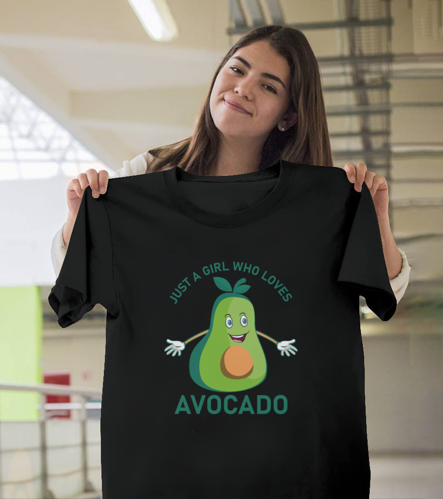 Just A Girl Who Loves Avocado Happy Cartoon Avocado T-Shirt