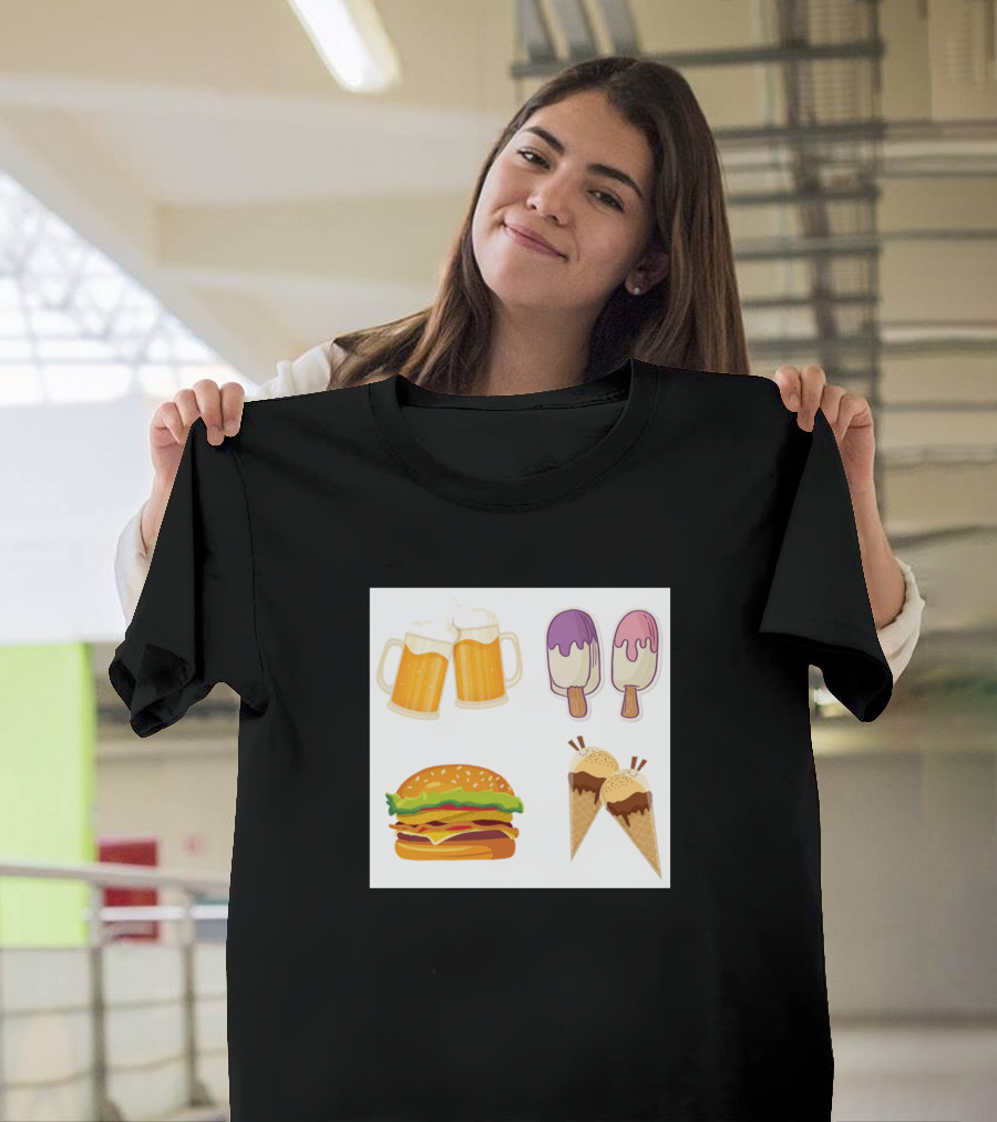 Beer Ice Cream Popsicle Burger Collection T-Shirt
