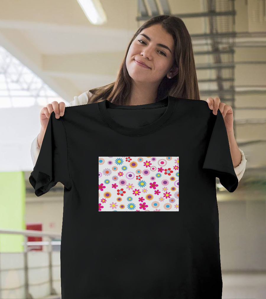 Flower Pattern with Colorful Floral Motifs T-Shirt