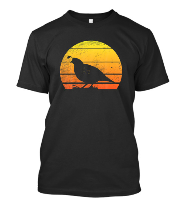Quail Bird Sunset Retro Pheasant Hunting Bow Hunter T-Shirt
