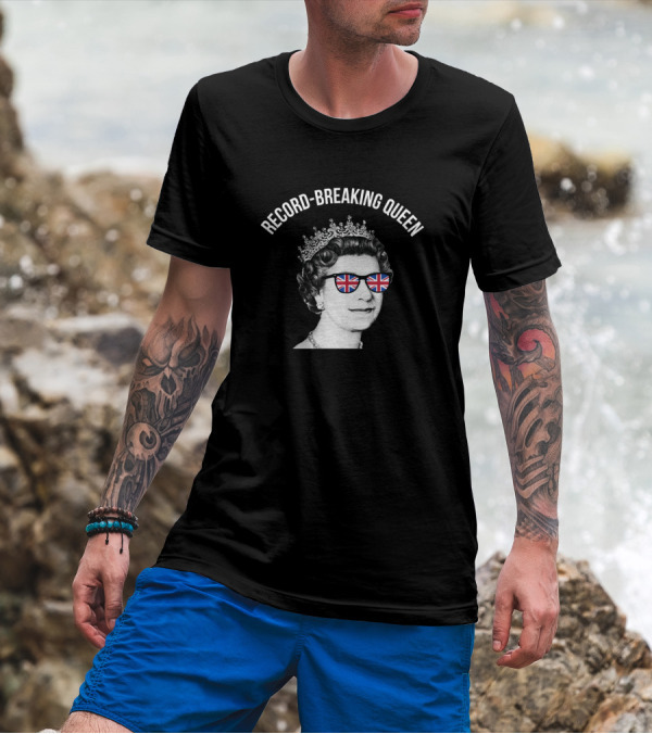 Record-Breaking Queen Elizabeth II Union Jack Sunglasses T-Shirt