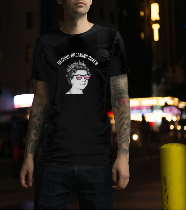 Record-Breaking Queen Elizabeth II Union Jack Sunglasses T-Shirt