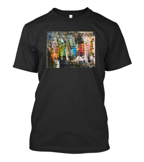 Rainbow Streaks On Abstract Canvas T-Shirt
