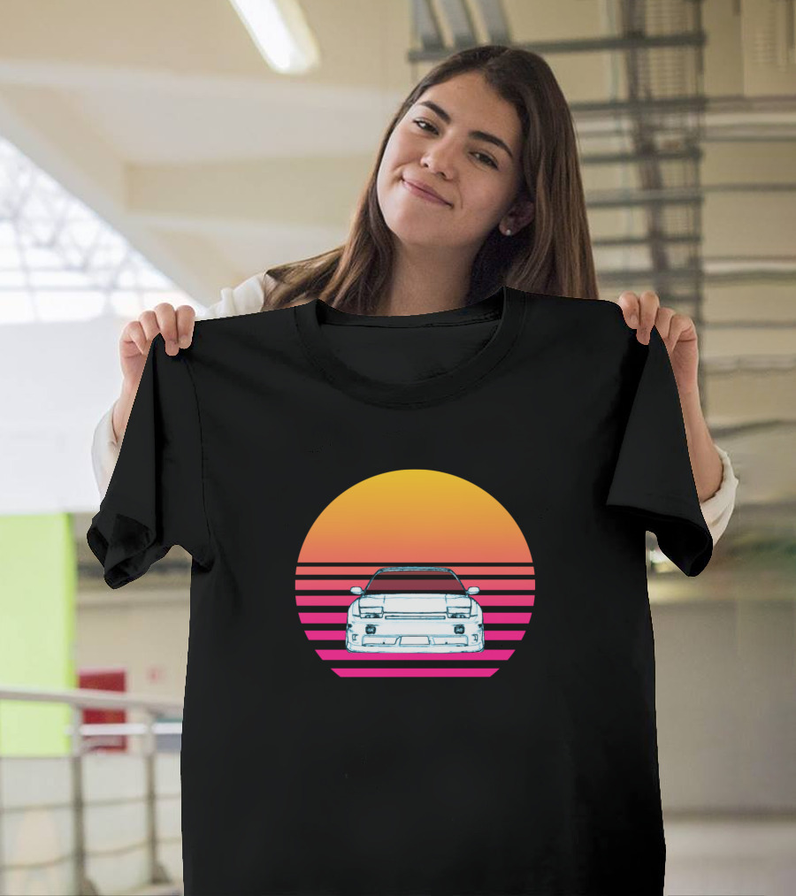 Retro Sun Car Outrun Vaporwave Aesthetic T-Shirt