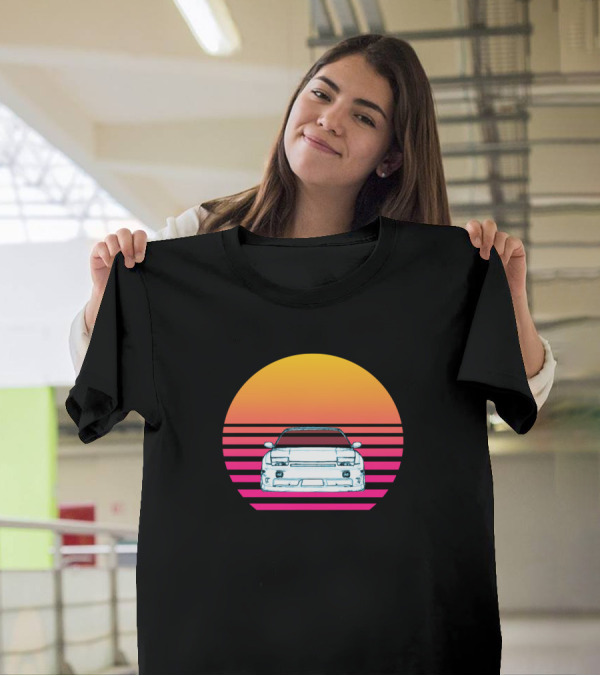 Retro Sunset Horizon With Classic Car T-Shirt
