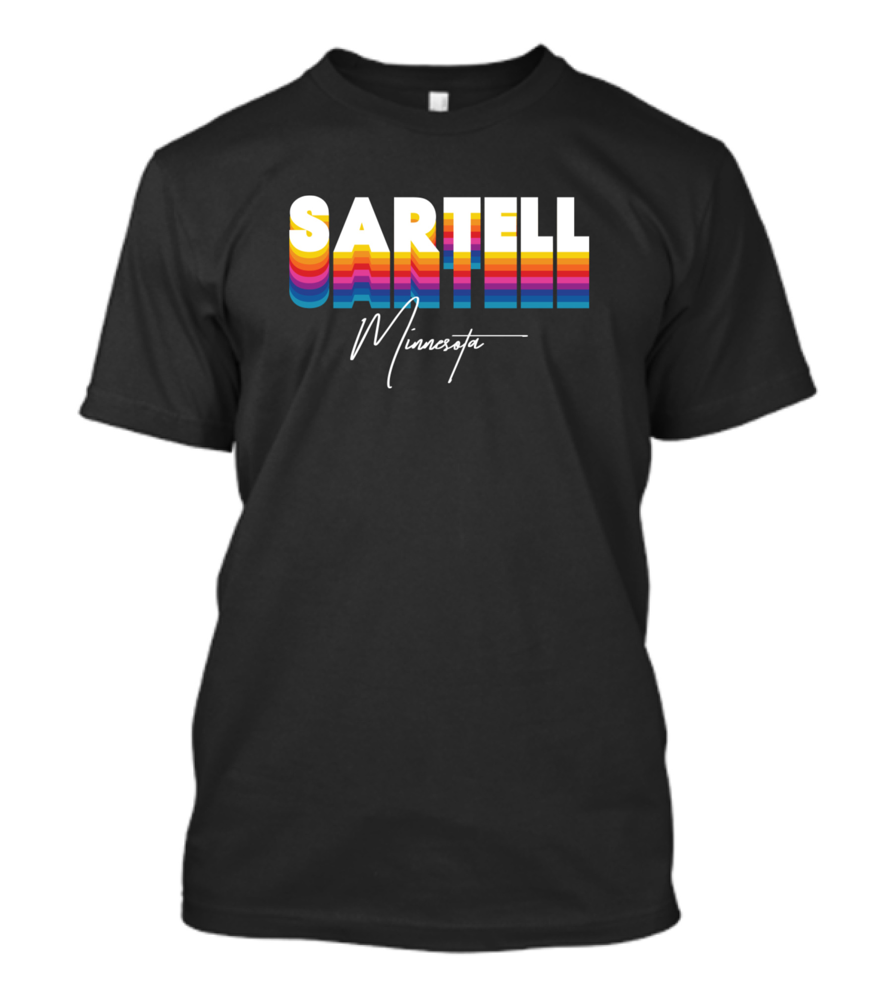 Sartell Minnesota Retro Vintage Rainbow Stripes T-Shirt