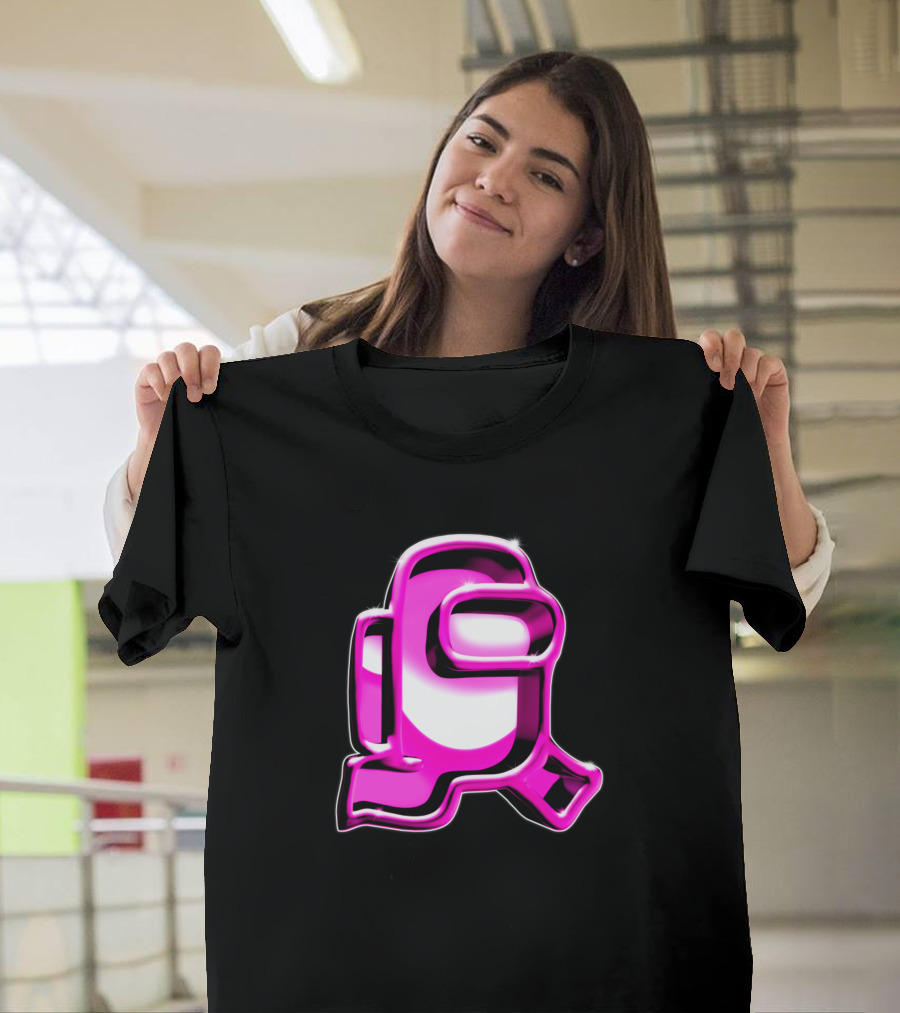 3D Pink Metallic Crewmate Character T-Shirt