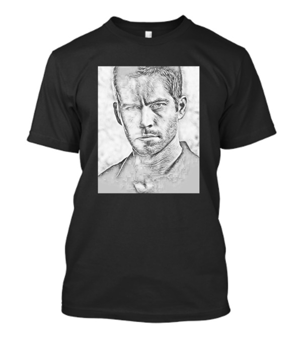 Paul Walker Sketch Portrait T-Shirt